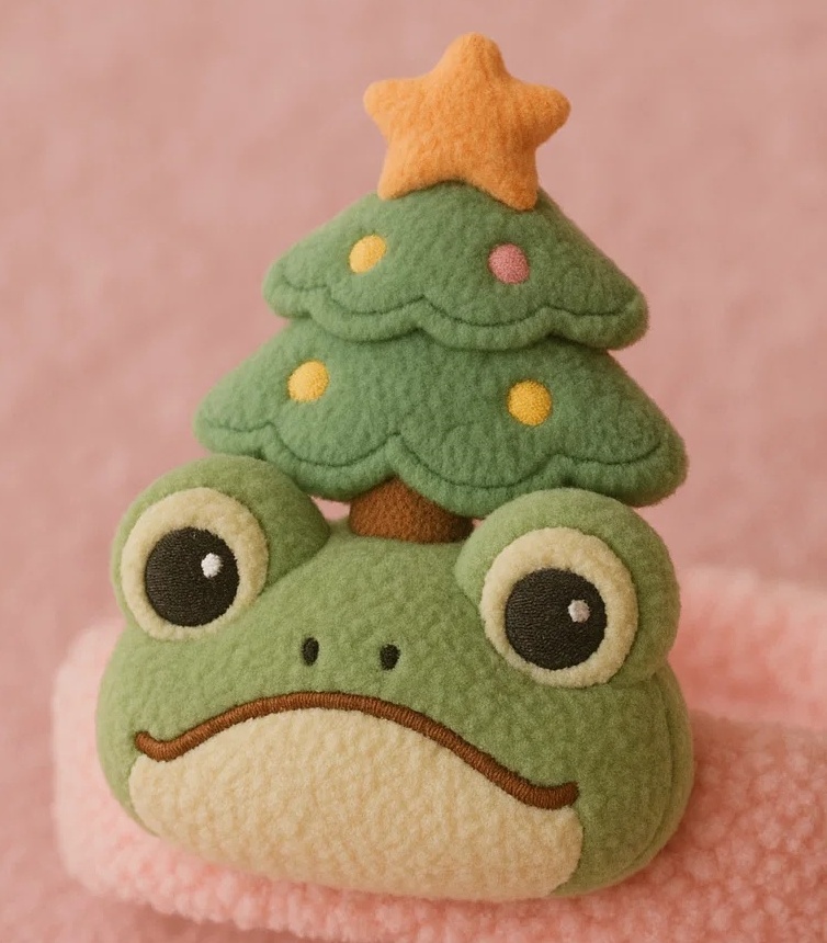 Niedliches Baby-Stirnband aus Fleece mit Weihnachtsbaum-Plüsch