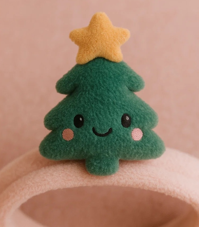 Adorable Baby Fleece Headband with Christmas Tree Plush