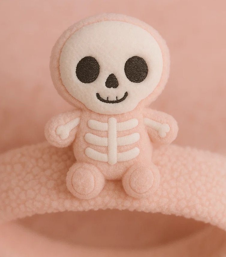 Cute Baby Halloween Headband with Skeleton Plush