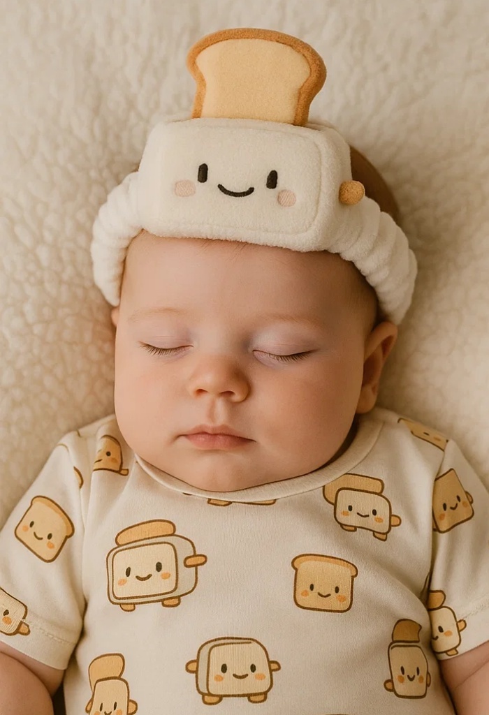 Plush Baby Headband - Toaster with Bread Design