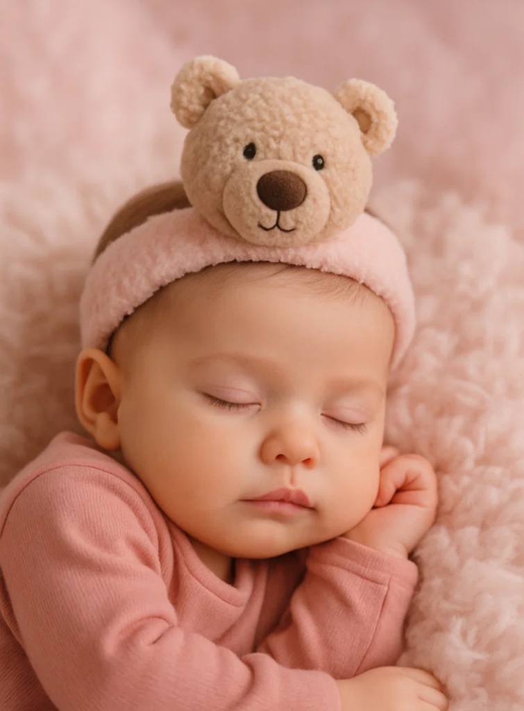 Plush Baby Headband - Teddy Bear Design