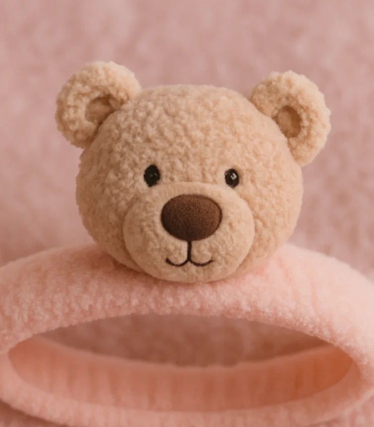 Plush Baby Headband - Teddy Bear Design