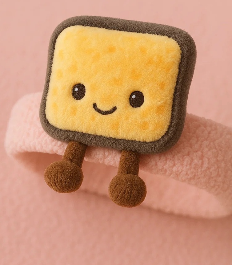 Plush Baby Headband - Cute Biscuit Design