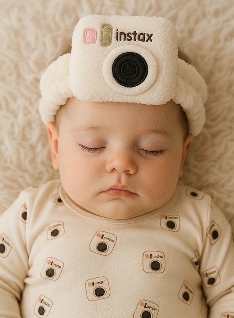 Plush Baby Headband - Camera Design