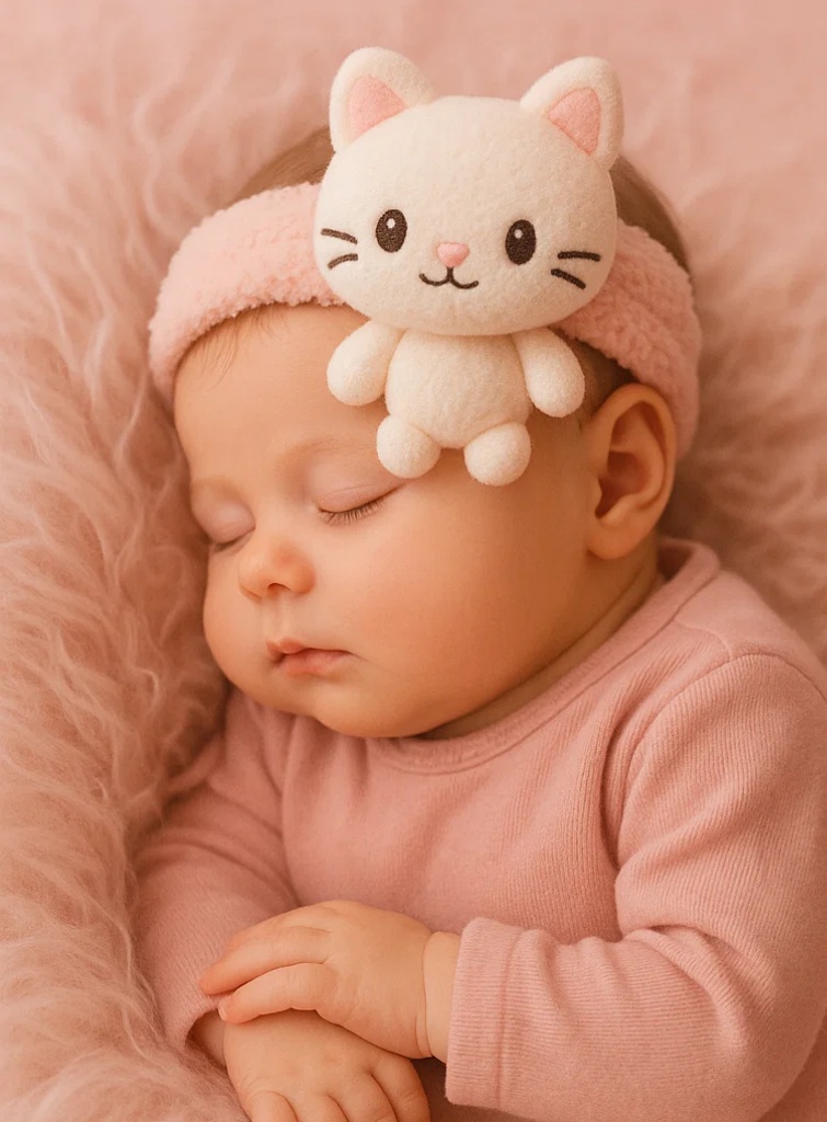 Cute Cat Baby Headband – Soft Plush Cartoon Infant Hair Accessory