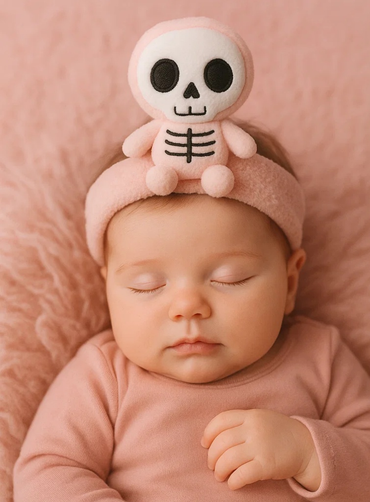Cute Skeleton Baby Headband – Plush Cartoon Infant Hair Accessory