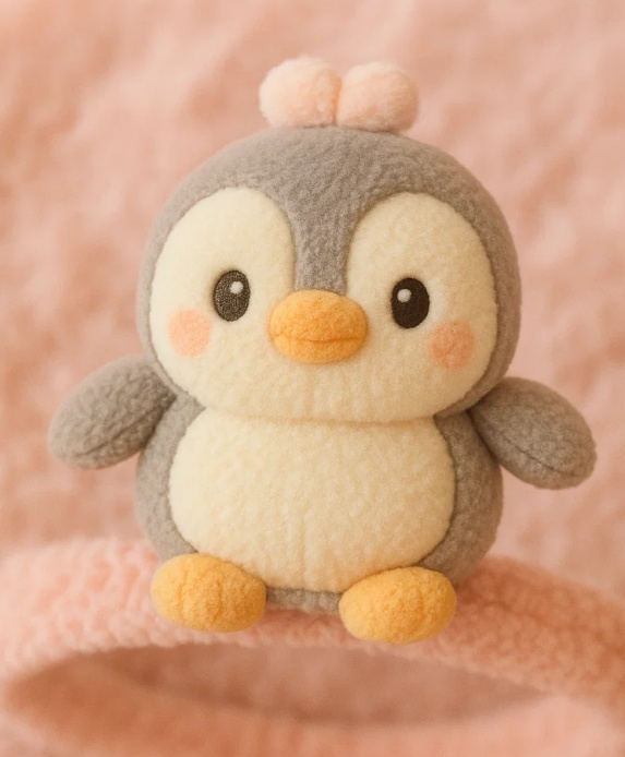 Serre-tête bébé pingouin mignon – Accessoire capillaire en peluche pour nourrisson