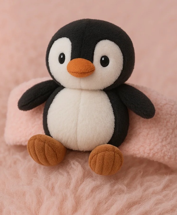 Bentiță drăguță pentru bebeluși cu pinguin – Accesoriu de păr din pluș pentru sugari