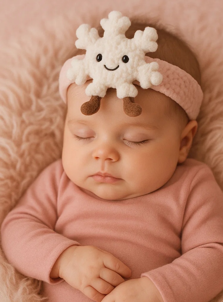 Cute Snowflake Baby Headband – Plush Cartoon Infant Hair Accessory
