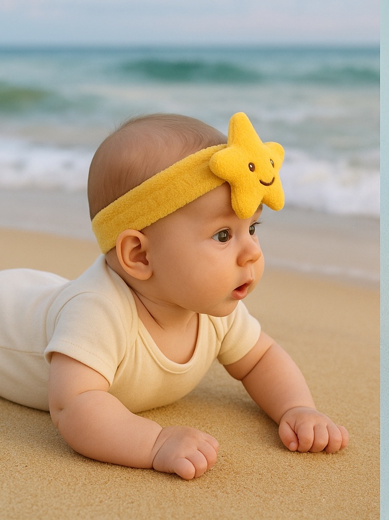 Bandeau pour bébé avec peluche étoile – doux, extensible et idéal pour les séances photo