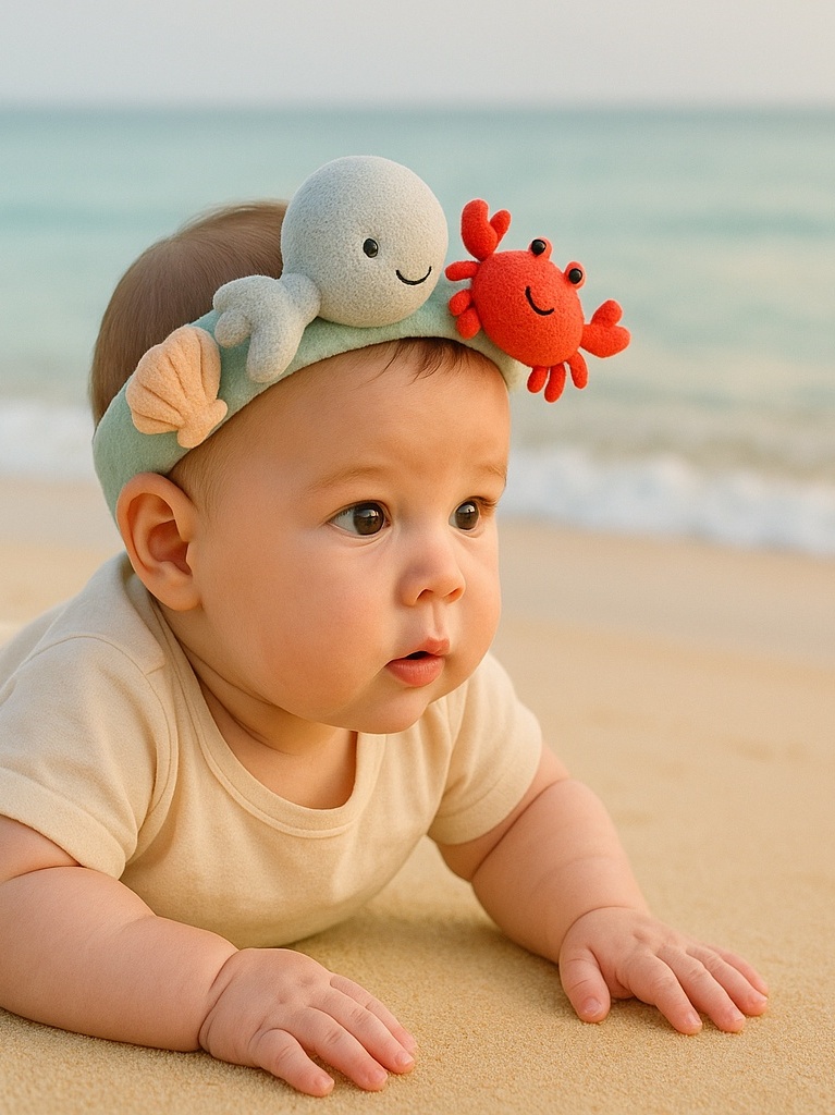Ocean Life Multi-Animal Baby Headband – Multi-Character Interactive Design