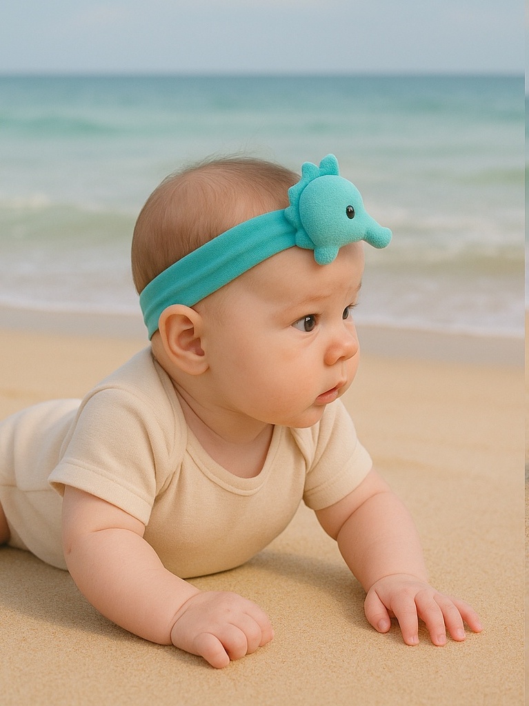 Sea Horse Plush Baby Headband – Creative Marine Animal Style for Infants