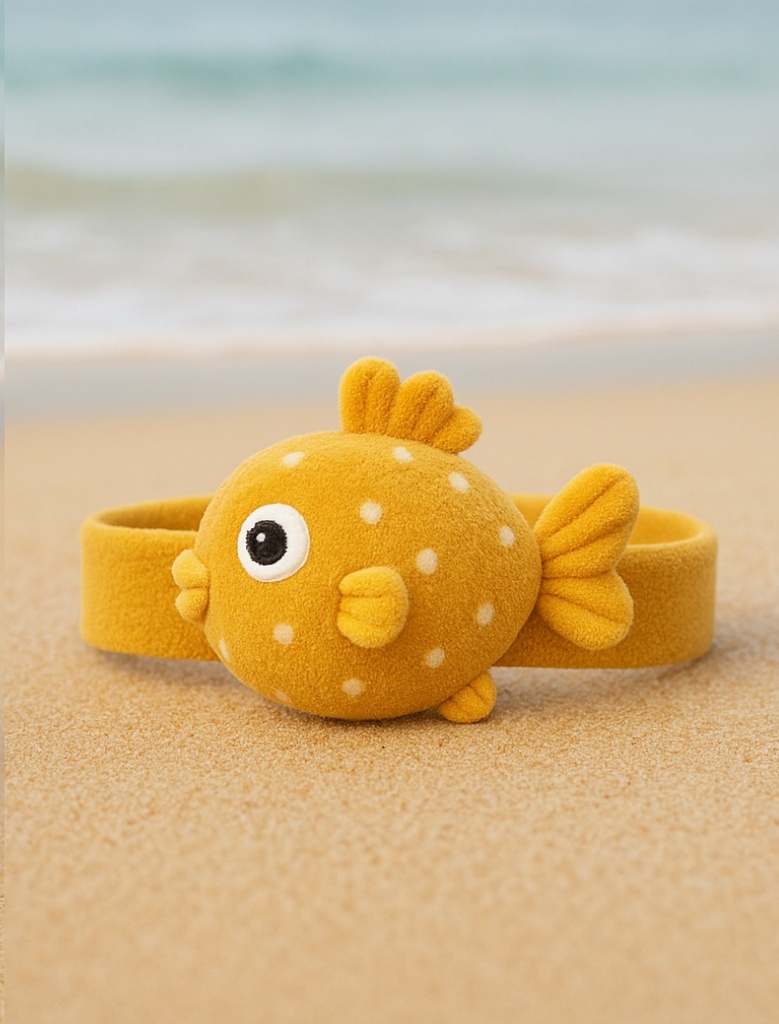 Golden Fish Themed Baby Headband – Premium Plush Material for Sensitive Skin