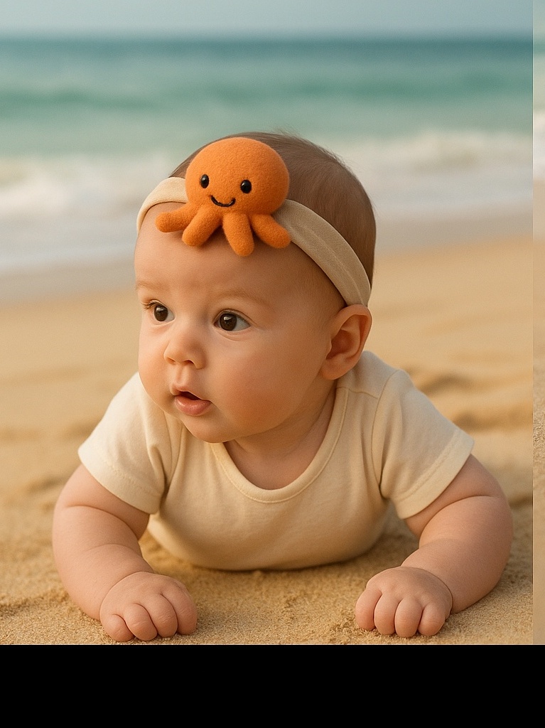 Octopus Cartoon Baby Headband – Elastic, Gentle & Eye-Catching for Baby Gifts