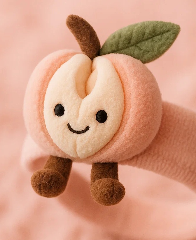 Pfirsich Plüsch Baby-Stirnband - Weiches Haaraccessoire für Säuglinge mit Cartoon-Fruchtdesign 🍑