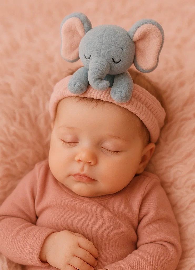 Elephant Plush Baby Headband - Soft Infant Hair Accessory with Cute Elephant Design