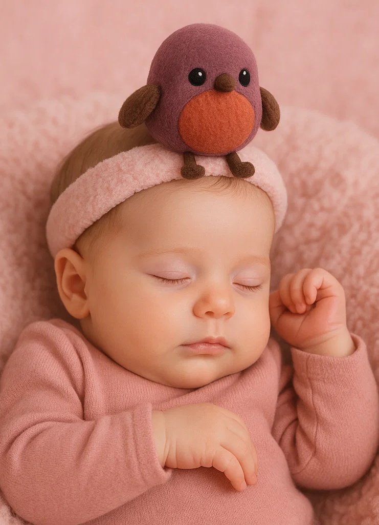 Robin Plush Baby Headband - Cute Infant Hair Accessory with Bird Design