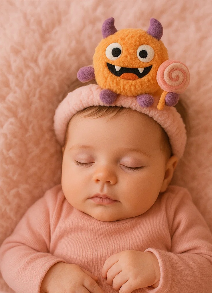 Monster Plush Baby Headband - Fun Infant Hair Accessory with Candy Design