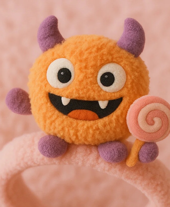 Monster Plush Baby Headband - Fun Infant Hair Accessory with Candy Design