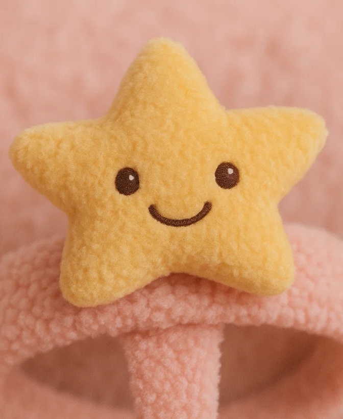 星型ぬいぐるみベビーヘッドバンド - 冬帽子デザインのかわいい乳児用ヘアアクセサリー