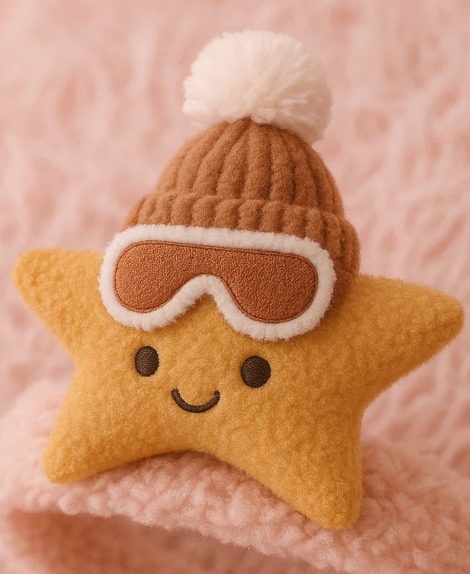 Star Plush Baby Headband - Cute Infant Hair Accessory with Winter Hat Design