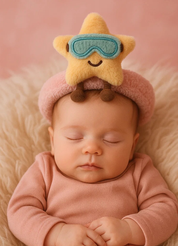Tiara de Bebê Estrela de Pelúcia - Acessório de Cabelo Infantil Fofo com Design de Gorro de Inverno