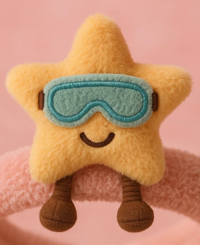 Tiara de Bebê Estrela de Pelúcia - Acessório de Cabelo Infantil Fofo com Design de Gorro de Inverno