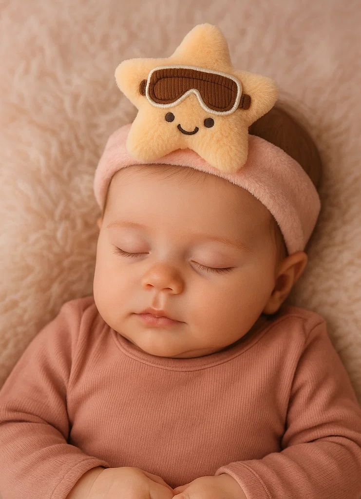 Stern Plüsch Baby-Stirnband - Niedliches Haaraccessoire für Säuglinge mit Wintermütze Design