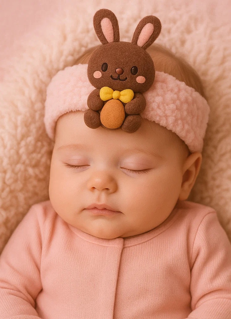 Bunny Plush Baby Headband - Soft Cartoon Infant Hair Accessory