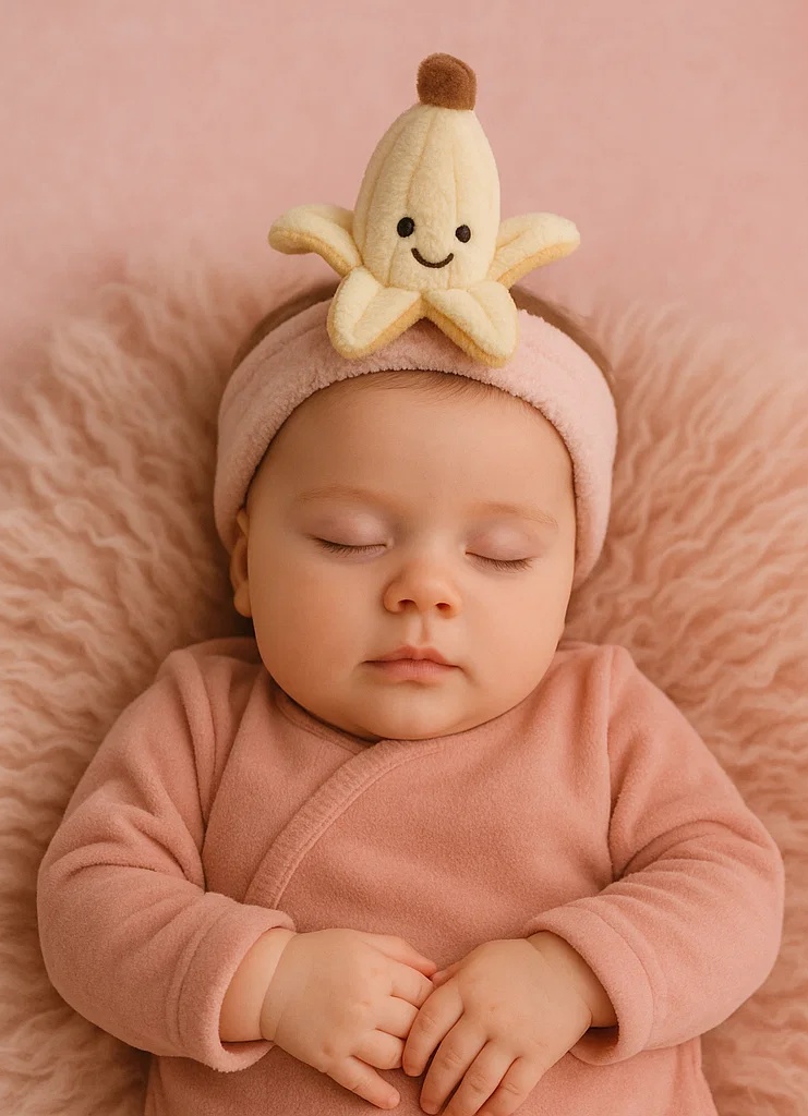 Banane Plüsch Baby-Stirnband - Weiches Cartoon-Haaraccessoire für Säuglinge