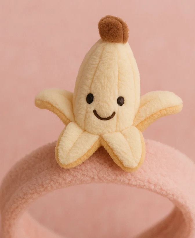 Banane Plüsch Baby-Stirnband - Weiches Cartoon-Haaraccessoire für Säuglinge