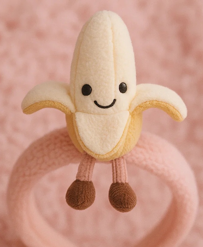 Bandeau bébé en peluche banane - Accessoire cheveux doux et mignon pour nourrisson