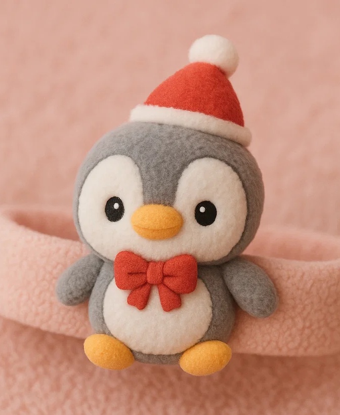 Bandeau bébé pingouin en peluche – Accessoire cheveux mignon pour nouveau-né