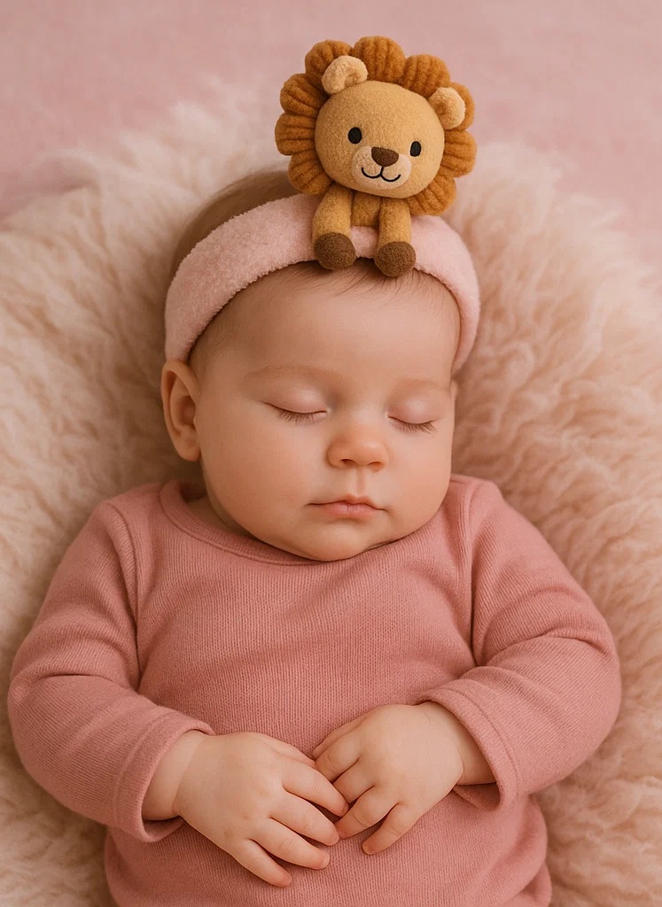 Baby Headband with Plush Lion - Cute Infant Hair Accessories