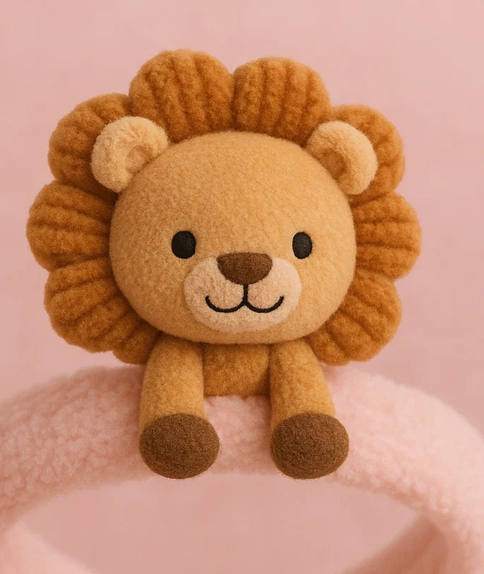 Baby Headband with Plush Lion - Cute Infant Hair Accessories