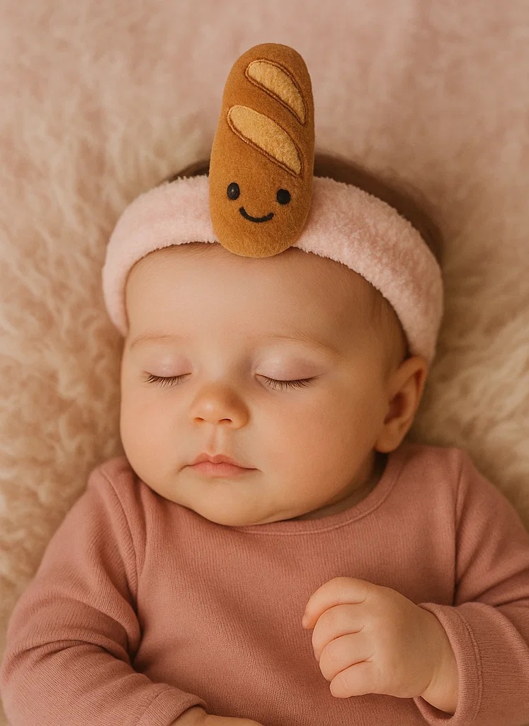 Baby Headband with Plush Bread - Cute Infant Hair Accessories