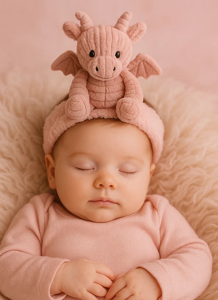 Baby Headband with Plush Dragon - Cute Infant Hair Accessories