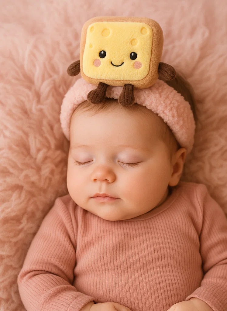 Baby Headband with Plush Cheese - Cute Infant Hair Accessories