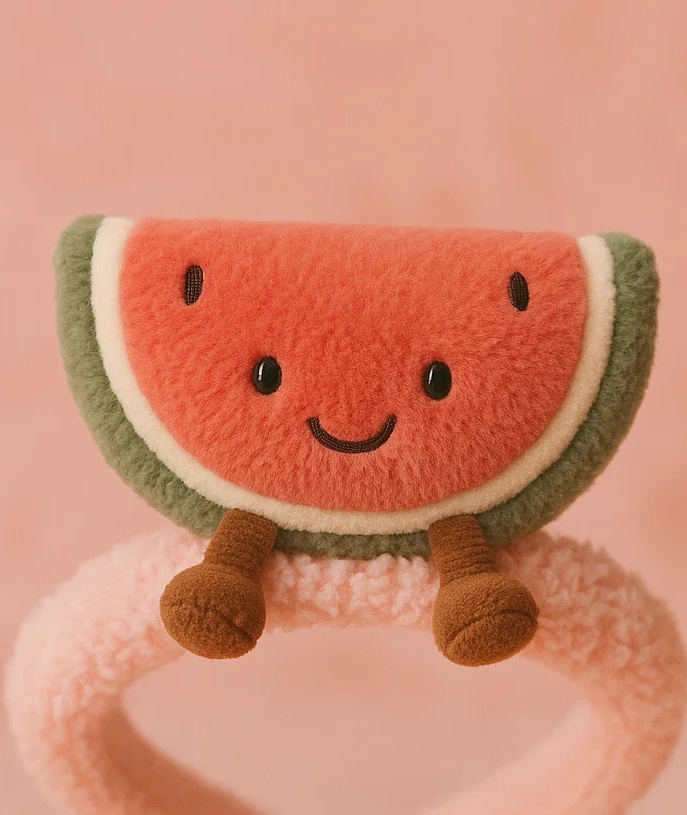 Cinta para el cabello de bebé con sandía de peluche – Accesorios de cabello lindos para bebés