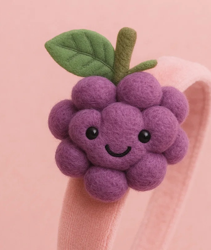 Baby Headband with Plush Grape - Cute Infant Hair Accessories