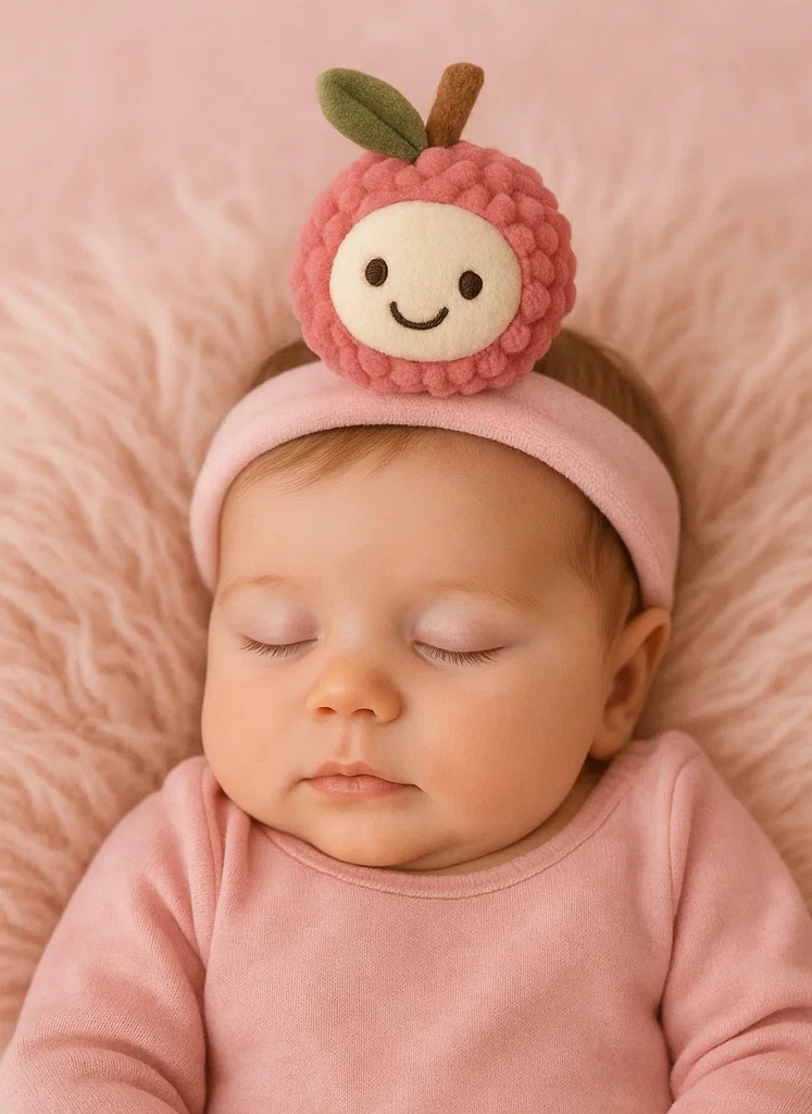Cinta para el cabello de bebé con lichi de peluche – Accesorios de cabello lindos para bebés