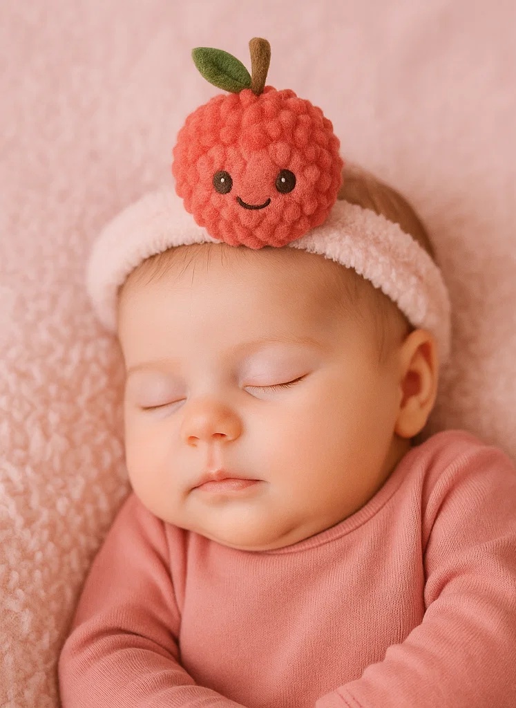 Baby Headband with Plush Lychee - Cute Infant Hair Accessories