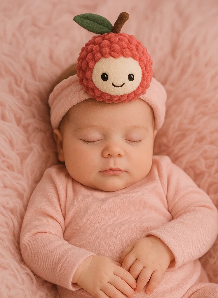 Baby-Stirnband mit Plüsch-Litschi – Niedliche Haaraccessoires für Kleinkinder