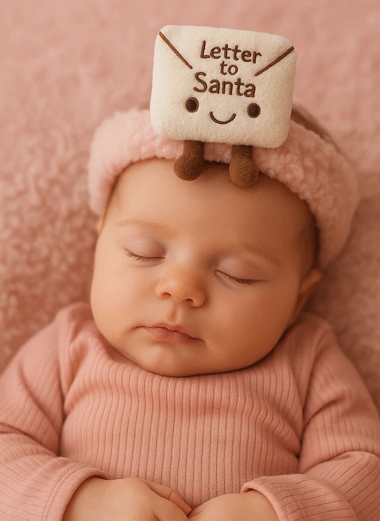 Baby Headband with Plush Letter to Santa - Cute Infant Hair Accessories