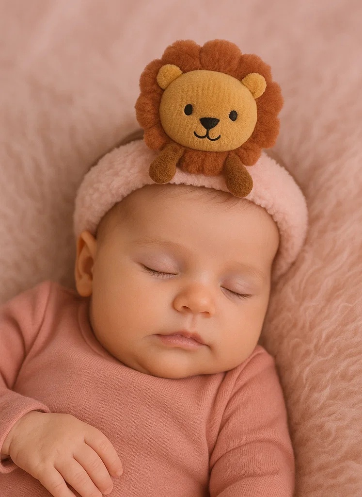 Baby Headband with Plush Lion - Cute Infant Hair Accessories