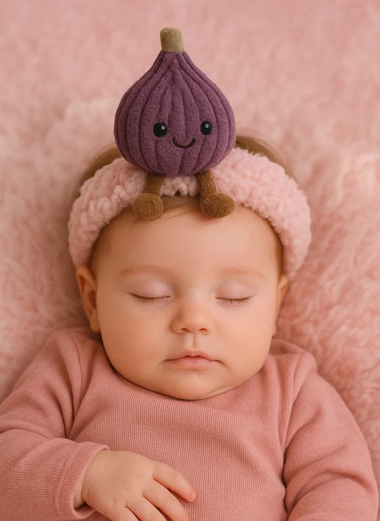 Baby Headband with Plush Fig - Cute Infant Hair Accessories