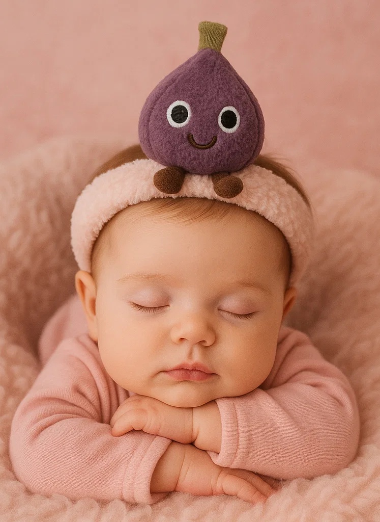 Baby-Stirnband mit Plüsch-Feige – Niedliche Haaraccessoires für Kleinkinder