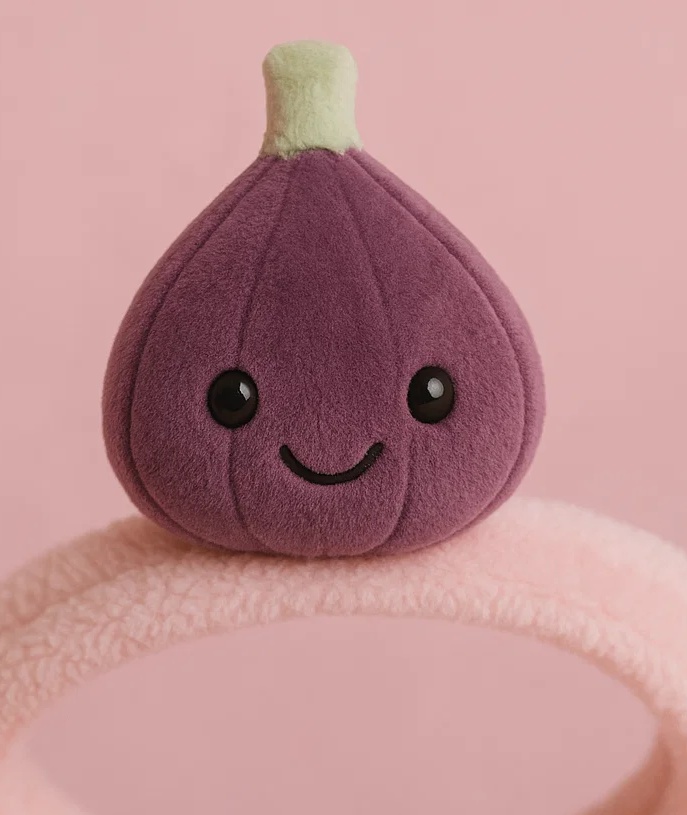 Bandeau bébé avec figue en peluche – Accessoires cheveux mignons pour nourrissons
