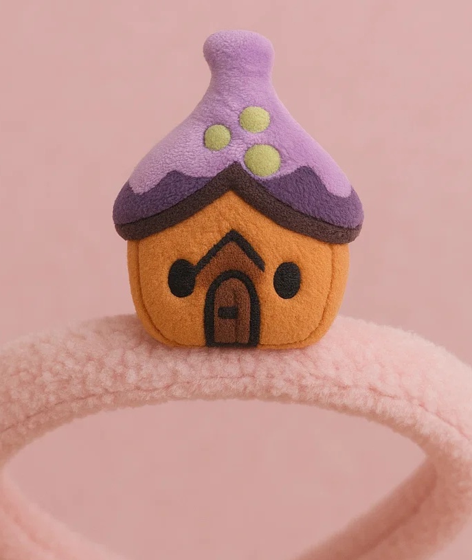 Baby Headband with Plush Cottage - Cute Infant Hair Accessories