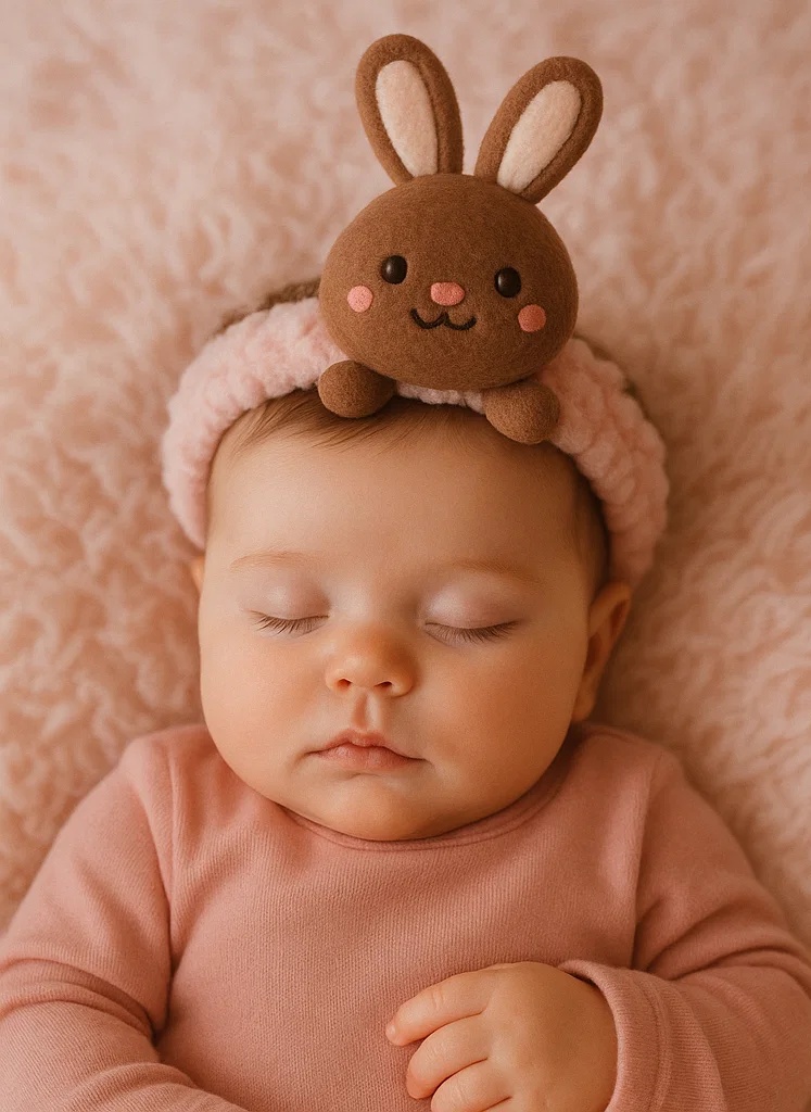 Baby Headband with Plush Bunny - Cute Infant Hair Accessories